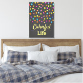 Polka dots Aquarell boho Pop Art Leinwanddruck (Insitu (Schlafzimmer))