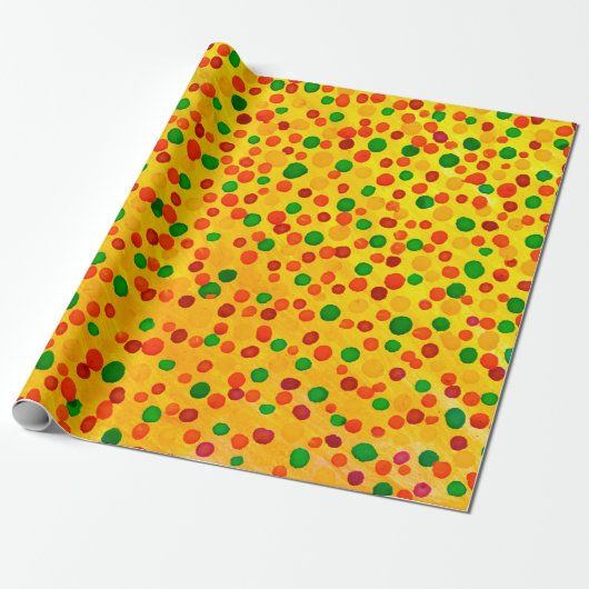 Polka dots Aquarellmuster Geschenkpapier (Ungerollt)