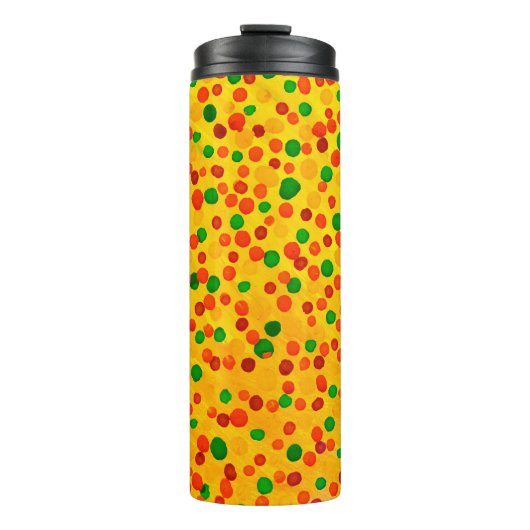 Polka dots Aquarellmuster Thermosbecher (Vorderseite)
