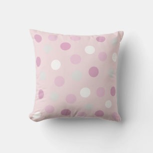 Polka Dots auf hellrosa Gold Kissen