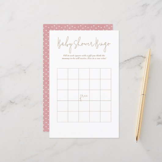 Polka Dots Baby Bear Bingo Baby Showspiel (Vorderseite/Rückseite Beispiel)