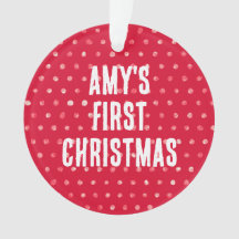 Polka Dots Baby's First Christmas Custom Foto