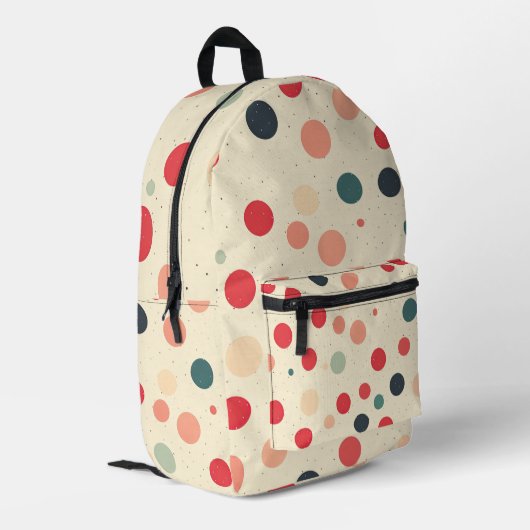 Polka Dots Bedruckter Rucksack (Rückseitige Ecke links)