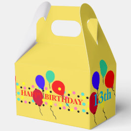 Polka Dots Birthday Balloons Gelb Geschenkschachtel