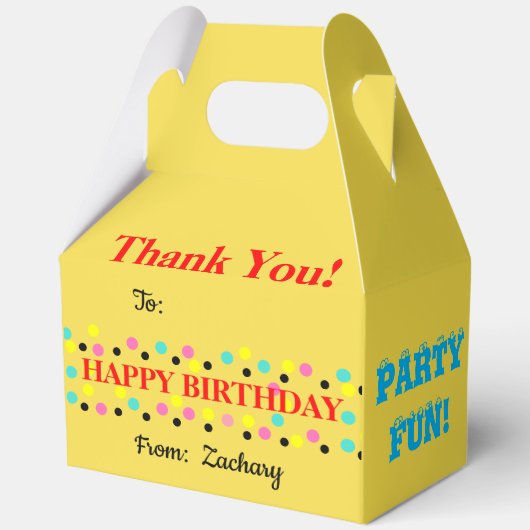 Polka Dots Birthday Balloons Vielen Dank Geschenkschachtel (Rückseite)