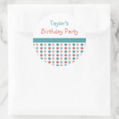 Polka Dots Birthday Party Name Stickers (Tasche)