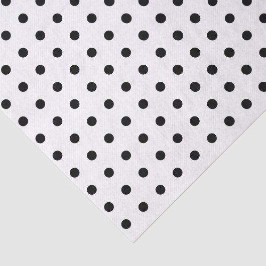 Polka Dots Black & White Transparente Gewebepapier Seidenpapier (Ausschnitt)