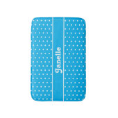 Polka Dots Blau und Weiß Badematte (Vorderseite Vertikal)