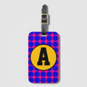 Polka Dots blue Gepäckanhänger (Vorderseite Vertikal)