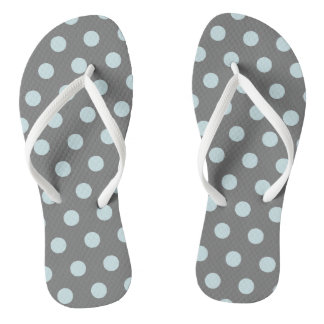 Polka Dots Blue Gray Badesandalen