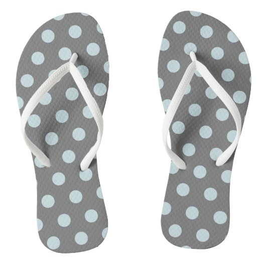 Polka Dots Blue Gray Badesandalen (Fußbett)