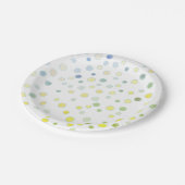 Polka Dots Blue Green Yellow Pappteller (Schrägansicht)