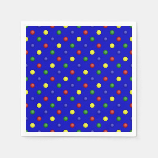 Polka Dots Blue Paper Napkins Serviette (Vorderseite)