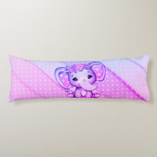 Polka-dots Blumenkronenlephant Kissen (Vorderseite)