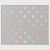 Polka Dots Blush Rose Peach Gray Minimal Elegante Geschenkpapier (Flach)