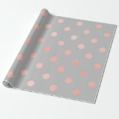 Polka Dots Blush Rose Peach Gray Minimal Elegante Geschenkpapier (Ungerollt)