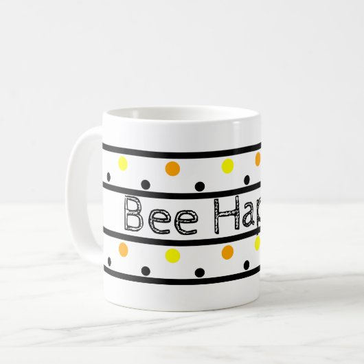 Polka Dots Bumble Bee Kaffeetasse (Vorderseite Links)