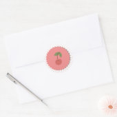 Polka Dots & Cherry Cupcake Topper/Sticker Runder Aufkleber (Umschlag)
