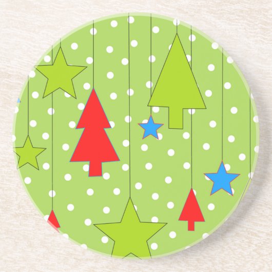 Polka Dots Christmas Pattern Getränkeuntersetzer (Vorne)