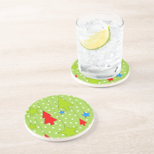 Polka Dots Christmas Pattern Getränkeuntersetzer