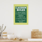 Polka Dots Classroom Rules Poster (Küche)