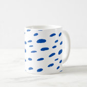 Polka Dots Cobalt Blue Pattern Kaffeetasse (VorderseiteRechts)