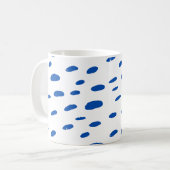 Polka Dots Cobalt Blue Pattern Kaffeetasse (Vorderseite Links)