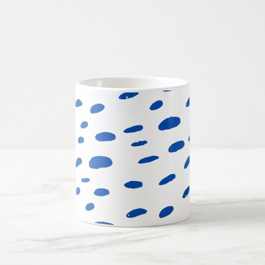 Polka Dots Cobalt Blue Pattern Kaffeetasse (Mittel)