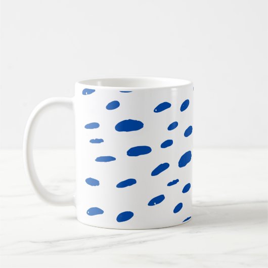 Polka Dots Cobalt Blue Pattern Kaffeetasse (Links)