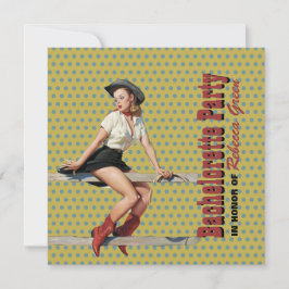 Polka dots cowgirl Western Junggeselinnen-Abschied Einladung