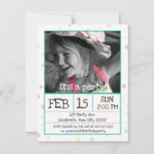 Polka Dots Custom Foto Einladung (Vorderseite)