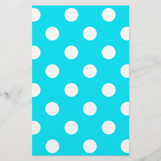 Polka dots cyan hex code 00E3F4 Briefpapier (Vorderseite)
