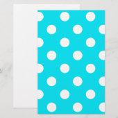 Polka dots cyan hex code 00E3F4 Briefpapier (Vorne/Hinten)