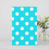 Polka dots cyan hex code 00E3F4 Briefpapier (Stehend Vorderseite)