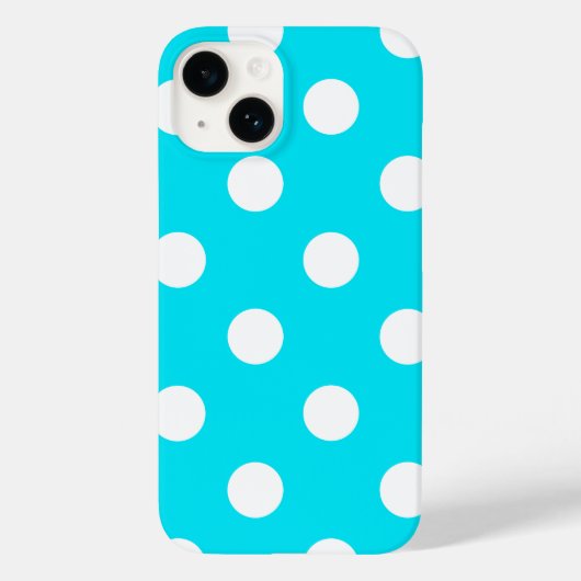 Polka dots cyan hex code 00E3F4 Case-Mate iPhone Hülle (Rückseite)