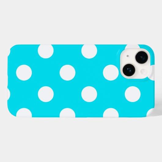 Polka dots cyan hex code 00E3F4 Case-Mate iPhone Hülle (Rückseite (Horizontal))