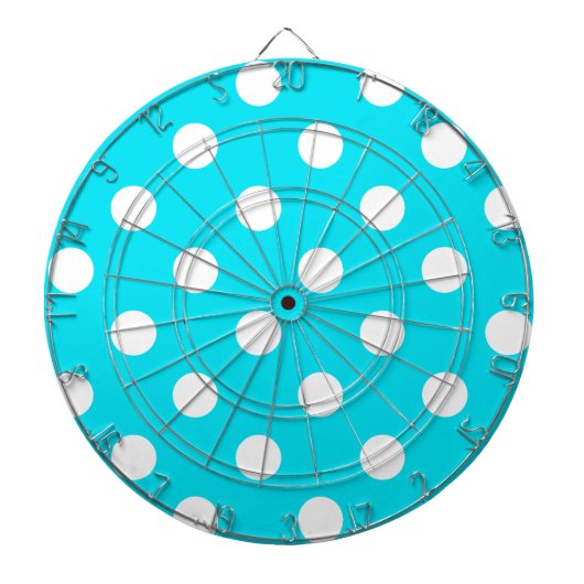 Polka dots cyan hex code 00E3F4 Dartscheibe (vorne)