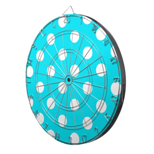 Polka dots cyan hex code 00E3F4 Dartscheibe (Vorderseite rechts)