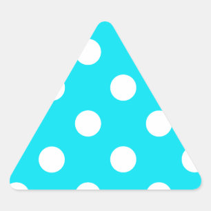 Polka dots cyan hex code 00E3F4 Dreieckiger Aufkleber