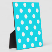 Polka dots cyan hex code 00E3F4 Fotoplatte (Seite)