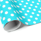 Polka dots cyan hex code 00E3F4 Geschenkpapier (Rolleneckpunkt)