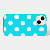 Polka dots cyan hex code 00E3F4 iPhone Hülle (Rückseite (Horizontal))