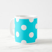 Polka dots cyan hex code 00E3F4 Kaffeetasse (Vorderseite Links)