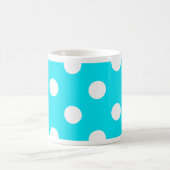 Polka dots cyan hex code 00E3F4 Kaffeetasse (Mittel)