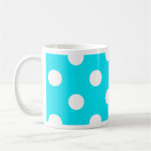 Polka dots cyan hex code 00E3F4 Kaffeetasse (Links)