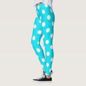 Polka dots cyan hex code 00E3F4 Leggings (Links)
