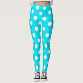 Polka dots cyan hex code 00E3F4 Leggings (Vorderseite)