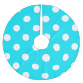 Polka dots cyan hex code #00E3F4 Polyester Weihnachtsbaumdecke (Vorderseite)