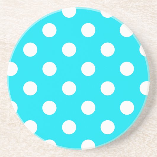 Polka dots cyan hex code 00E3F4 Untersetzer (Vorne)