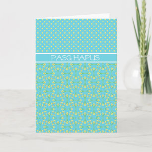 Polka Dots, Daffodils Osterkarte: Walisischer Gruß Feiertagskarte